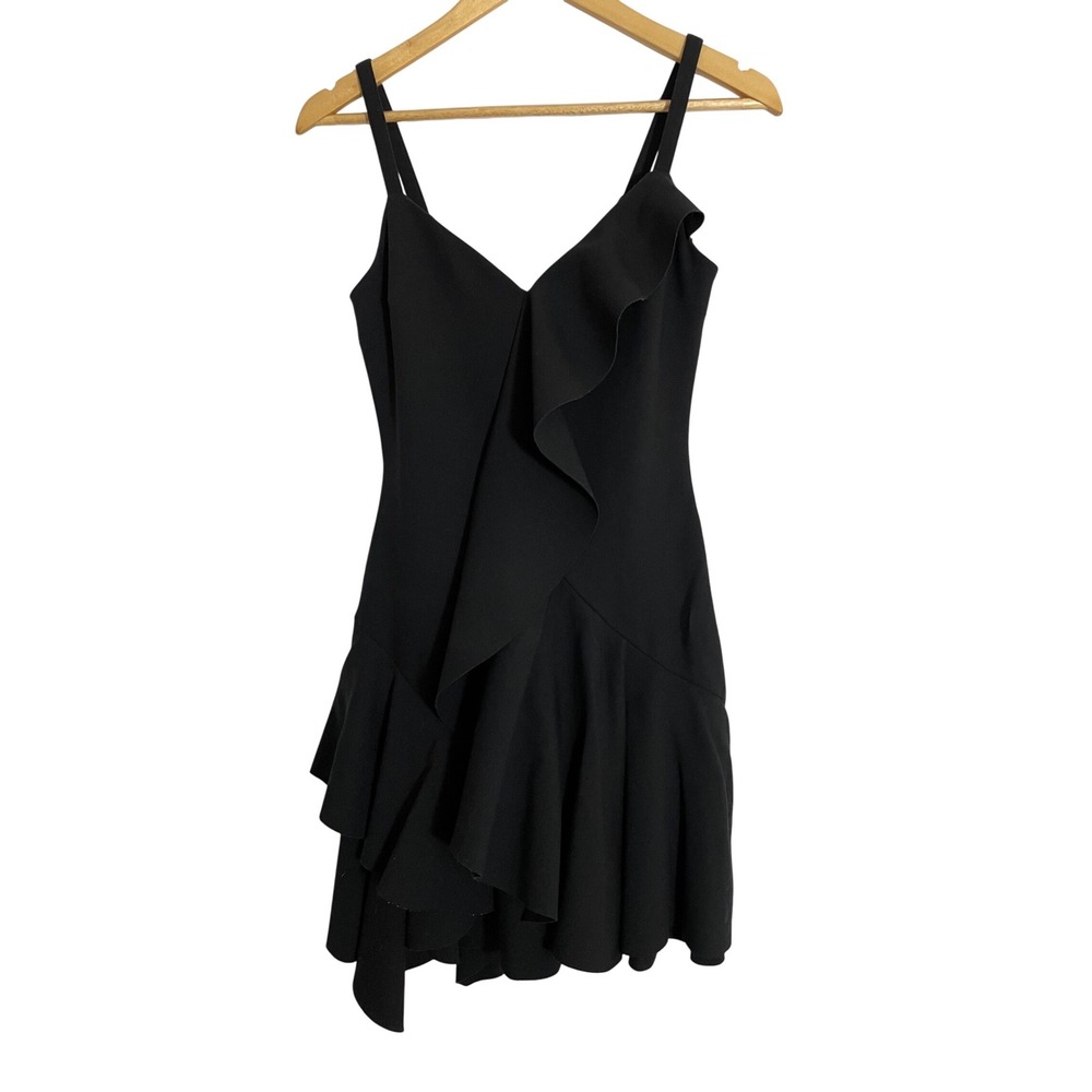 Cinq a Sept Dress Womens 4 Sleeveless Ruffle V Neck Party Cocktail